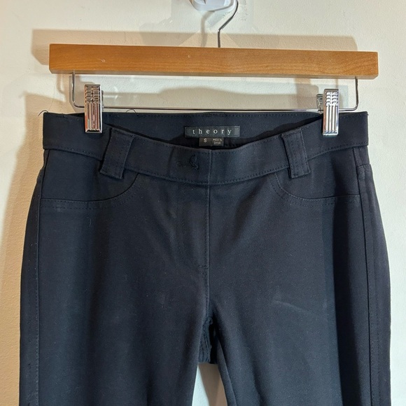 THEORY Sz S Pull On Ponte Knit Style Scuba Fabric Straight Leg Belt Loops Pants - Picture 5 of 8